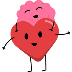 Brain and Heart Illustration