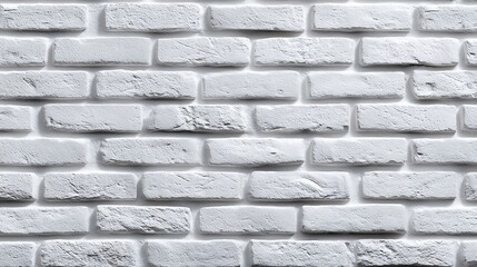 Obraz premium Modern whitewashed brick wall minimal clean texture soft lighting backdrop seamless white pattern for interiors