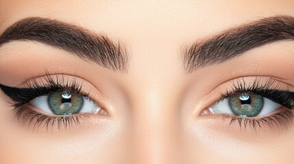 Fototapeta premium Close up of a person with beautiful eyes and makeup