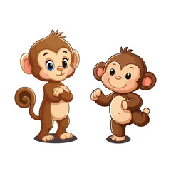 Playful baby monkey with big eyes and wide smile