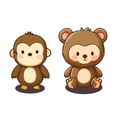 Playful baby monkey with big eyes and wide smile
