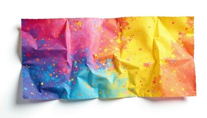 Naklejka premium Single, vibrant colored flap isolated on pure white background , texture, abstract