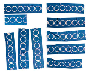 Blue Decorative Patterned Tape Strips Set Illustration for Scrapbooking and Craft Projects