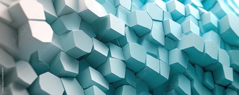 Aufkleber Abstract Geometric Polygon Background in Blue and White with Low Poly Texture and 3D Rendering for Modern Decorative Wallpaper Design