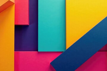 Obraz premium Geometric abstract shapes with bold color blocking, design, trendy, art