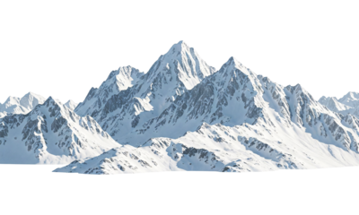 White Snowy Mountains Landscape PNG – Isolated on Transparent Background