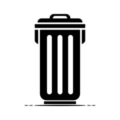 Dustbin black silhouette design vector