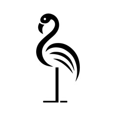 Flamingo black silhouette design vector