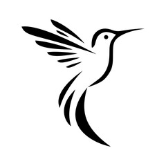 Hummingbird black silhouette design vector