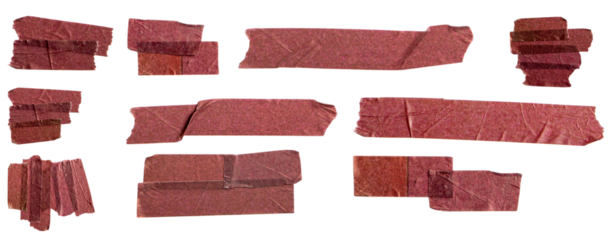 Brown Wrinkled Paper Tape Strips Set Illustration for Scrapbooking and Craft Design