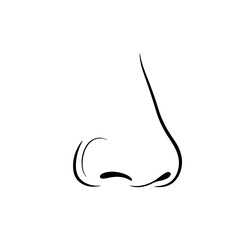 Nose Outline silhouette vector flat illustration design.