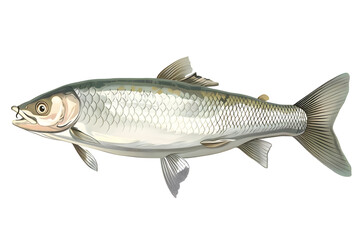 Obraz premium Grayling fish illustration