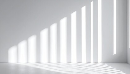 Obraz premium Light and shadow play in minimalist interior space modern studio photography bright environment wide angle abstract concepts