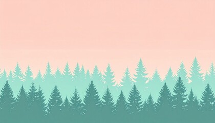 Obraz premium Tranquil sunrise in evergreen forests nature scene digital art serene environment wide viewpoint calmness concept