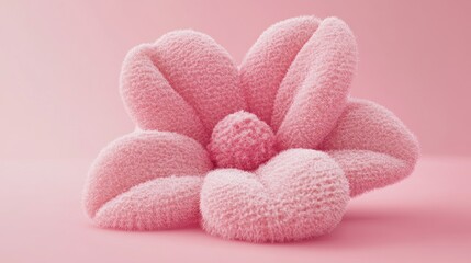 Obraz premium Pink plush magnolia flower, soft, detailed design.