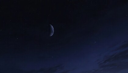 Fototapeta premium Crescent moon in a starlit night sky