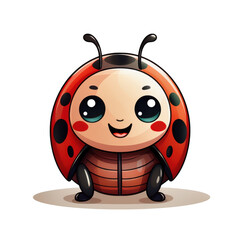 Naklejka premium Adorable Cartoon Ladybug Illustration Cute Insect Character Design Perfect for Children's Books Websites and Apps