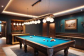 blur billiard room interior, dark modern theme, billiard room interior without people, blurry wallpaper