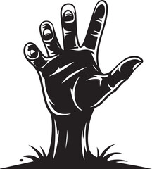 Black Zombie Hand Silhouettes Clipart – Reaching, Gripping, Spooky Undead Hands Vector Set

