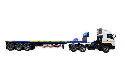 Isolate truck car contain goods on white background, Truck car park to load products from warehouse factory to customer