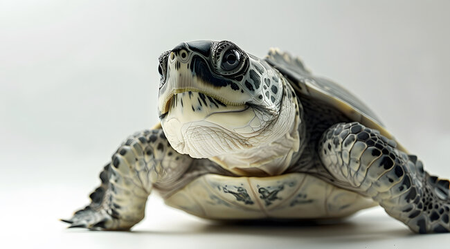 Adorable baby turtle portrait.