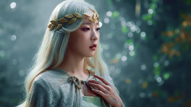 Mystical Elf in an Enchanted Forest