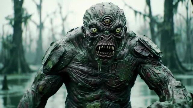Swamp Monster with Three Eyes