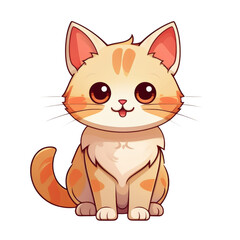Fototapeta premium Adorable Orange Tabby Kitten Sitting Cartoon Illustration Perfect for Children's Books or Pet Products