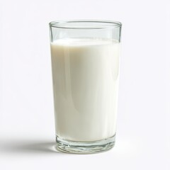 Glass of milk isolated on white background