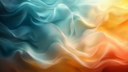 Obraz premium abstract teal and orange silk fabric texture