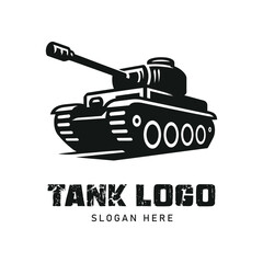 Tank Silhouette Vector Icon and Logo Style Design