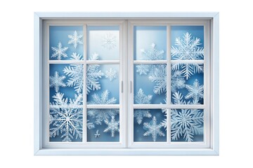 Obraz premium Winter window snow day images, photos, illustration, horizontal