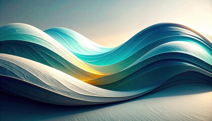 Dynamic waves of colorful design abstract art digital creation modern aesthetics elevated perspective visual concept