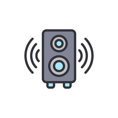 Speaker colored icons, minimalist vector illustration ,simple transparent graphic element .Isolated on white background