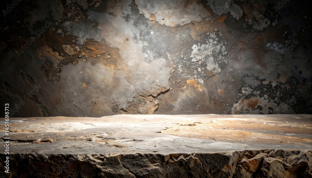 Poster artistic display of rustic stone texture studio setting image capture contemporary theme close-up vi