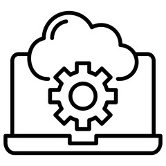 Obraz premium Cloud Computing Outline Icon