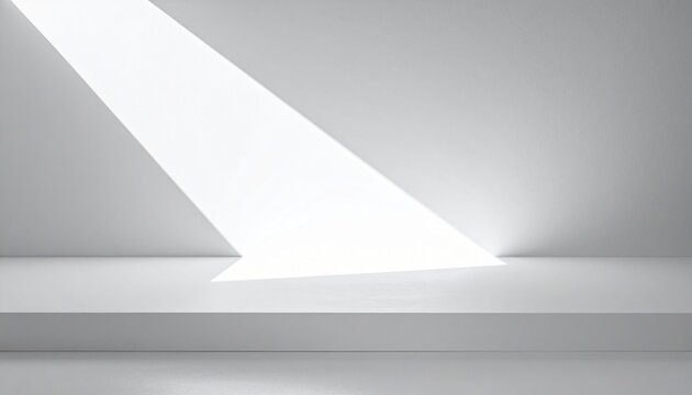 Illuminating minimalism a beam of light on plain surfaces interior space photography tranquil ambiance overhead angle visual serenity