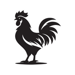 chicken vector silhouette clip art logo illustration