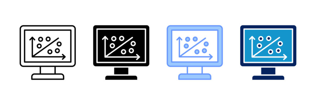 Scatter Plot Icon Set Multiple Style Collection