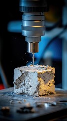 Precise drilling of a material sample