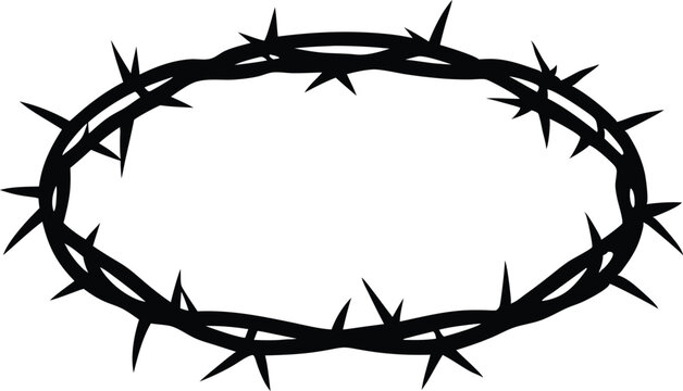 crown of thorns silhouette vector icon