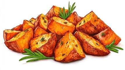 Roasted potato wedges with rosemary