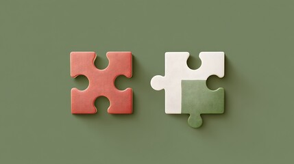 Colorful puzzle pieces in modern design on a green background showcasing problem-solving and creativity