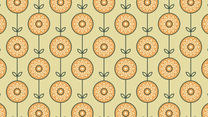 Repeating floral arrangement of pattern design.