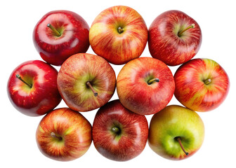 A Pile of Fresh Apples Displaying Various Stages of Ripeness and Color