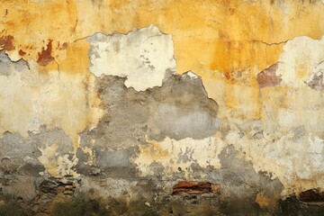 Aged, weathered stucco wall with peeling paint