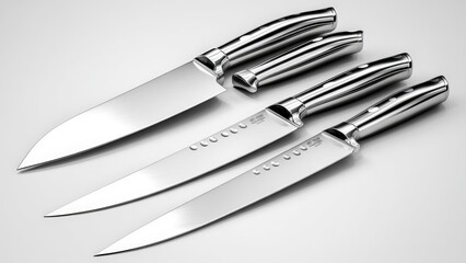 Obraz premium Chef-Grade Stainless Knife Trio