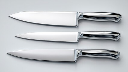 Obraz premium Elegant Chef Knives with Mirror Finish