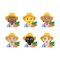 farmer farming vector illustration emoji symbol sign icon flat design