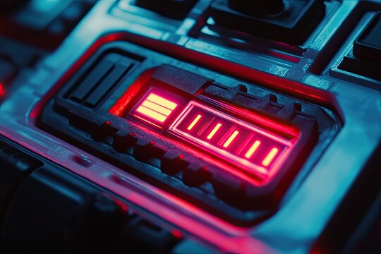 Futuristic energy core with glowing indicators